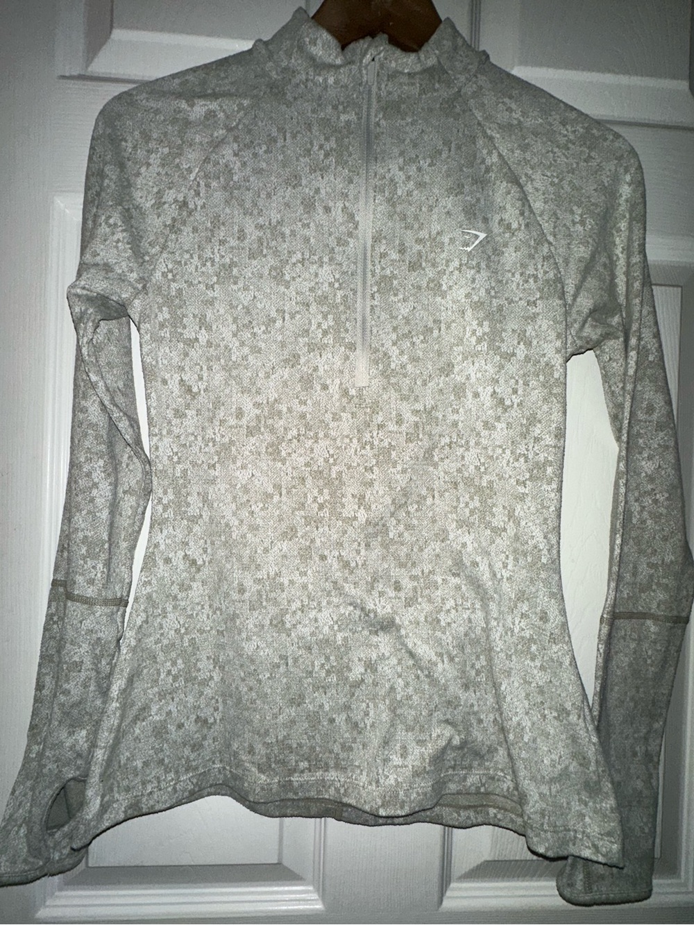 Gymshark Fleur Texture 1/2 Zip Pullover Light Green Size Small